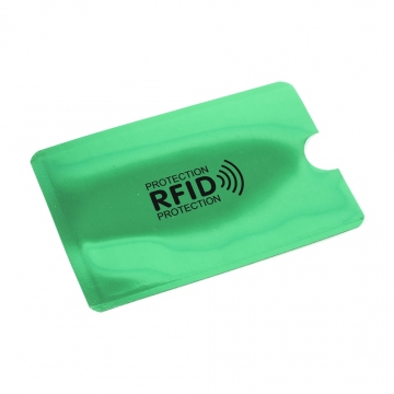 Bezpečnostný obal zelený na bezkontaktnú kartu blokujúci RFID a NFC signál
