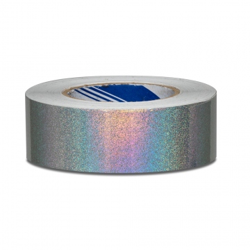 Hologramová samolepiaca páska motív 2 bodky - šírka 5cm - strieborná