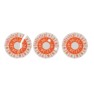 Kalibračná nálepka 2025, 2026, 2027, 2028, 2029, 2030 oranžová 12mm
