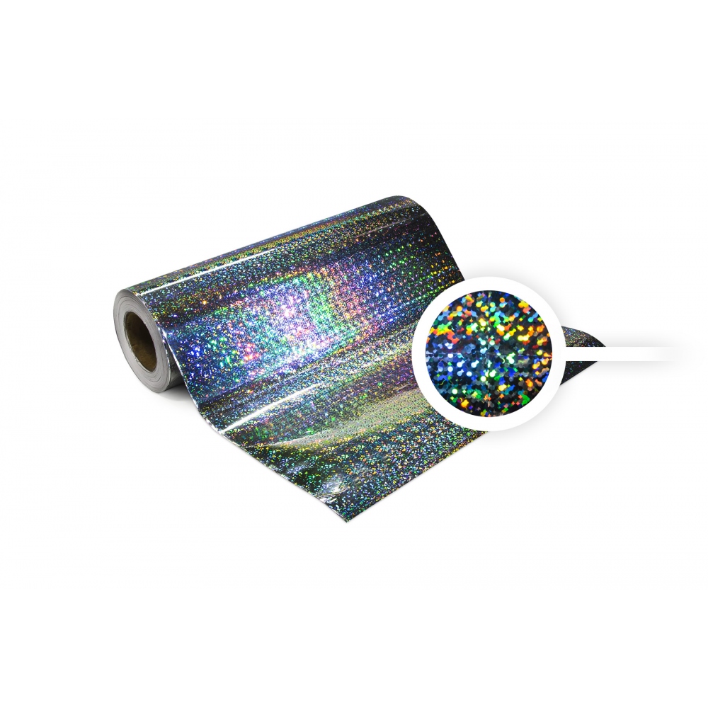 Univerzálna hologramová samolepiaca fólia na metre - kolieska strieborné