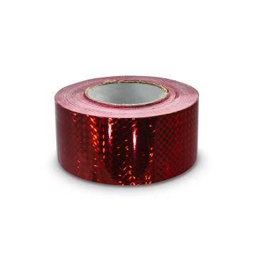 Hologramová samolepiaca páska 50mm, motív červené štvorčeky