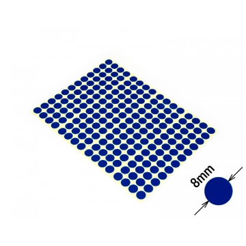 Kruhové farebné signalizačné samolepky bez potlače 8mm modré