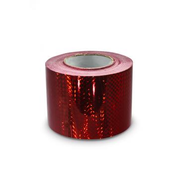 Hologramová samolepiaca páska 100mm, motív červené štvorčeky