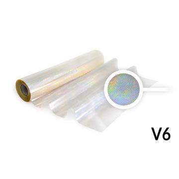 Fólia pre Hot Stamping - V6 hologramová transparentní vzor zrnenie
