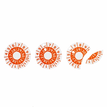 Kalibračná nálepka 2026, 2027, 2028, 2029, 2030, 2031 oranžová 12mm