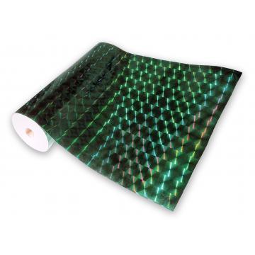 Univerzálna hologramová samolepiaca fólia na metre - štvorce zelené