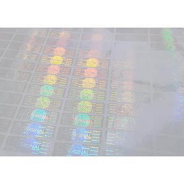 Transparentná hologramová samolepka originál s motívom odtlačku prsta 25x10mm