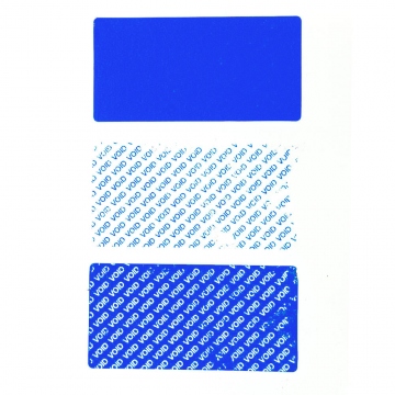 Reziduálna bezpečnostná samolepka modrá 50x25mm
