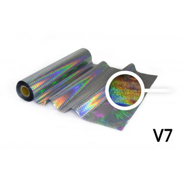 Fólia pre Hot Stamping - V7 hologramová strieborná vzor pohyblivý šum