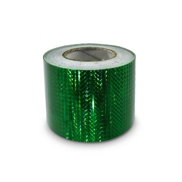 Hologramová samolepiaca páska 100mm, motív zelené štvorčeky