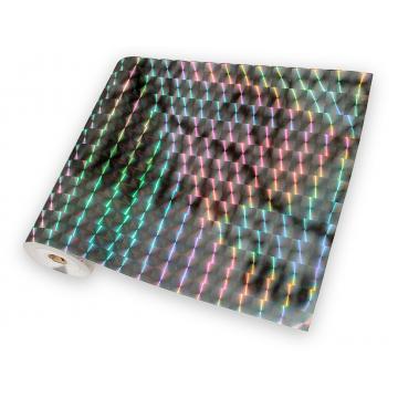 Univerzálna hologramová samolepiaca fólia na metre - štvorce strieborné