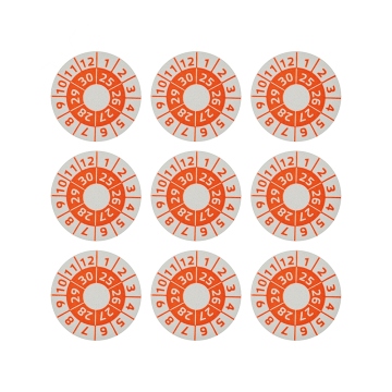 Kalibračná nálepka 2025, 2026, 2027, 2028, 2029, 2030 oranžová 12mm