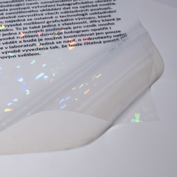 Samolepiaca transparentná holografická fólia A4 na tlač a výrobu nálepiek - motív črepiny