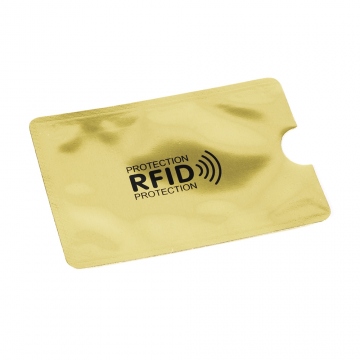 Bezpečnostný obal zlatý na bezkontaktnú kartu blokujúci RFID a NFC signál