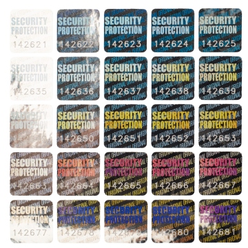 Holografická štvorcová malá číslovaná plomba 