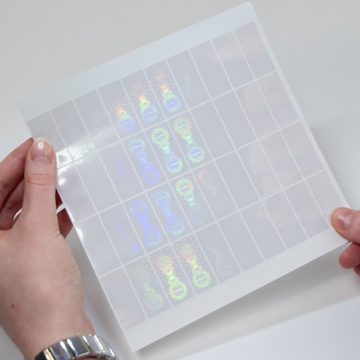Transparentné hologramové nálepky krabičiek Originál 15x35mm