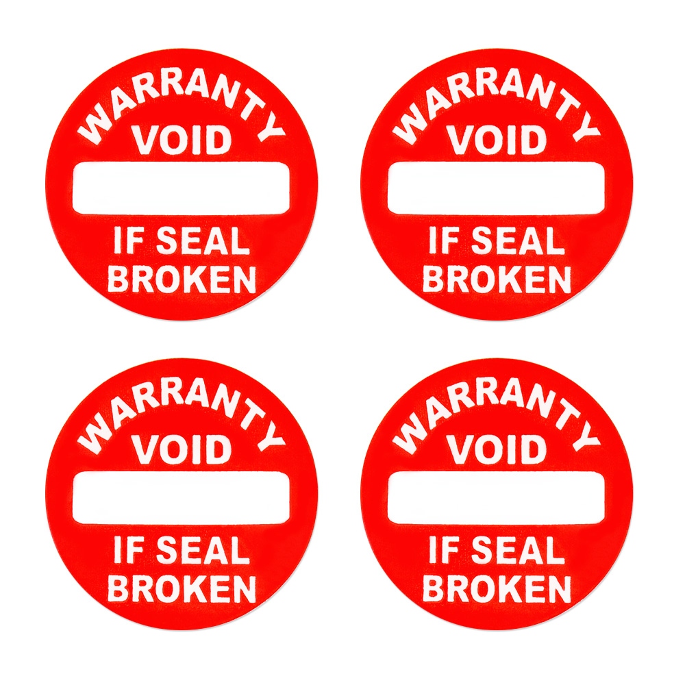 Vinylová záručná samolepka Waranty VOID if seal broken červená 20mm