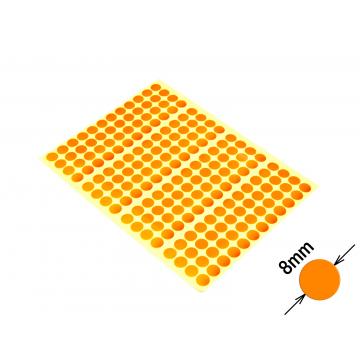 Kruhové farebné signalizačné samolepky bez potlače 8mm oranžové