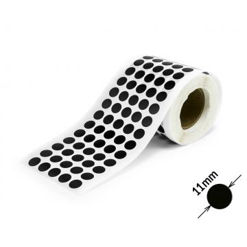 Okrúhle čierne papierové samolepky s plastovou lamináciou 11mm